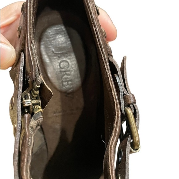 J. Crew Brown Leather Wooden Heeled Booties Size 8.5 Gorgeous EUC! - Picture 7 of 9